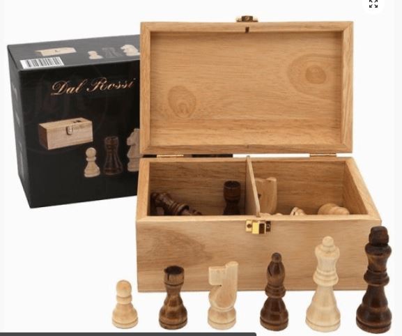 CHESS PIECES WOODEN 95MM