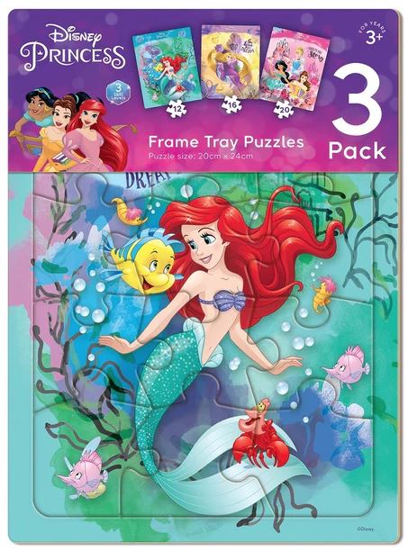PRINCESS 3 PACK FRAME TRAY PUZZLE