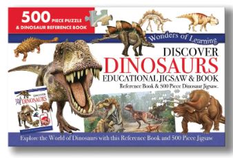 WONDERS OF LEARNING BOOK AND 500 PIECE PUZZLE DINOSAUR