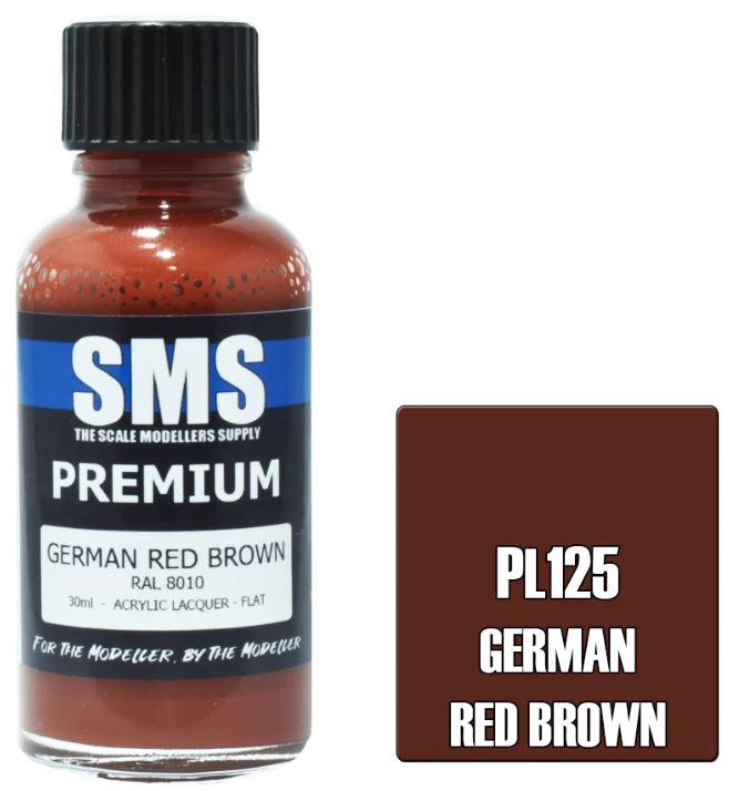 PL125 PREMIUM ACRYLIC LACQUER 30ML GERMAN RED BROWN