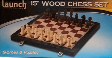LAUNCH 15IN CHESS SET WOOD FOLDING