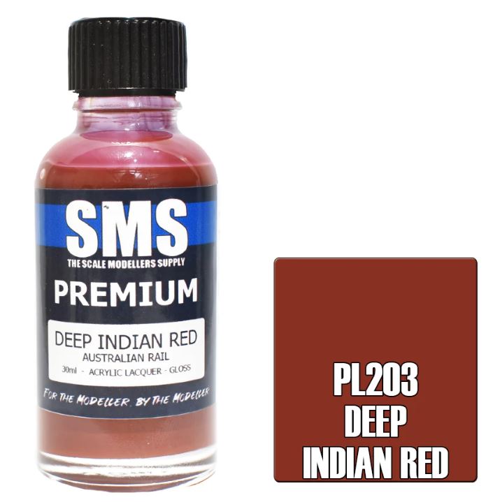 PL203 PREMIUM ACRYLIC LACQUER 30ML DEEP INDIAN RED (AUSTRALIAN RAIL)