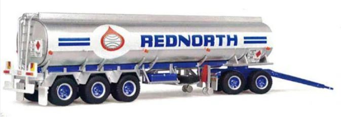 12983 HIGHWAY REPLICAS TANKER TRAILER AND DOLLY RED NORTH 1:64TH