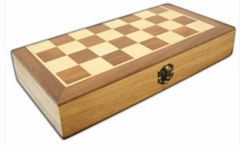 LPG WOODEN FOLDING CHESS CHECKERS AND BACKGAMMON 30CM
