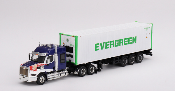 MGT00597-L WESTERN STAR 49X BLUE WITH 40 FOOT CONTAINER "EVER GREEN" 1:64TH