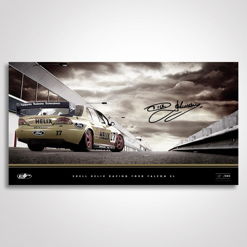 ACP050-4EL DICK JOHNSON RACING SHELL HELIX RACING FORD FALCON EL SIGNED LIMITED  EDITION ARCHIVE PRINT