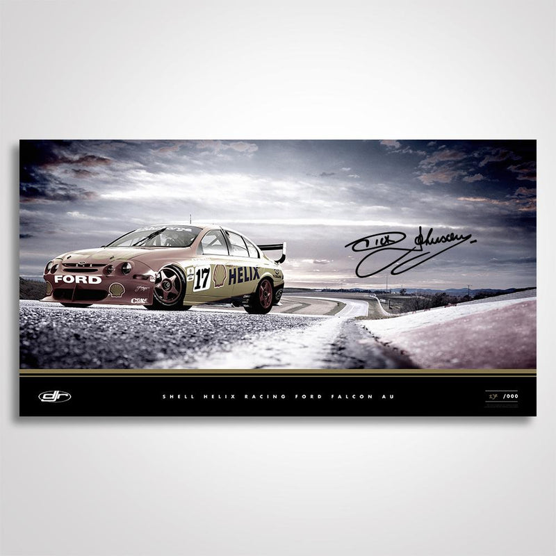 ACP050-5AU DICK JOHNSON RACING SHELL HELIX RACING FORD FALCON AU SIGNED LIMITED EDITION ARCHIVE PRINT