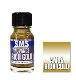 AM06 ADVANCE METALLIC ACRYLIC LACQUER 10ML RICH GOLD