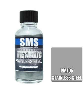 PMT05 METALLIC ACRYLIC LACQUER 30ML STAINLESS STEEL