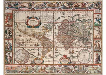 RB16633-6 MAP OF WORLD FROM 1650 2000 PIECE