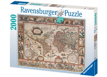 RB16633-6 MAP OF WORLD FROM 1650 2000 PIECE